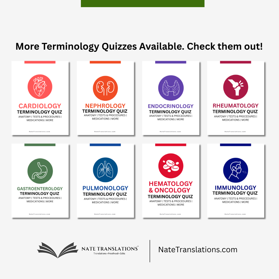 Infectious Disease Terminology Quiz (Digital Download)