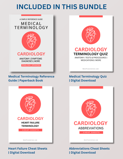 Cardiology Study Bundle: Reference Guide, Cheat Sheets & Quiz