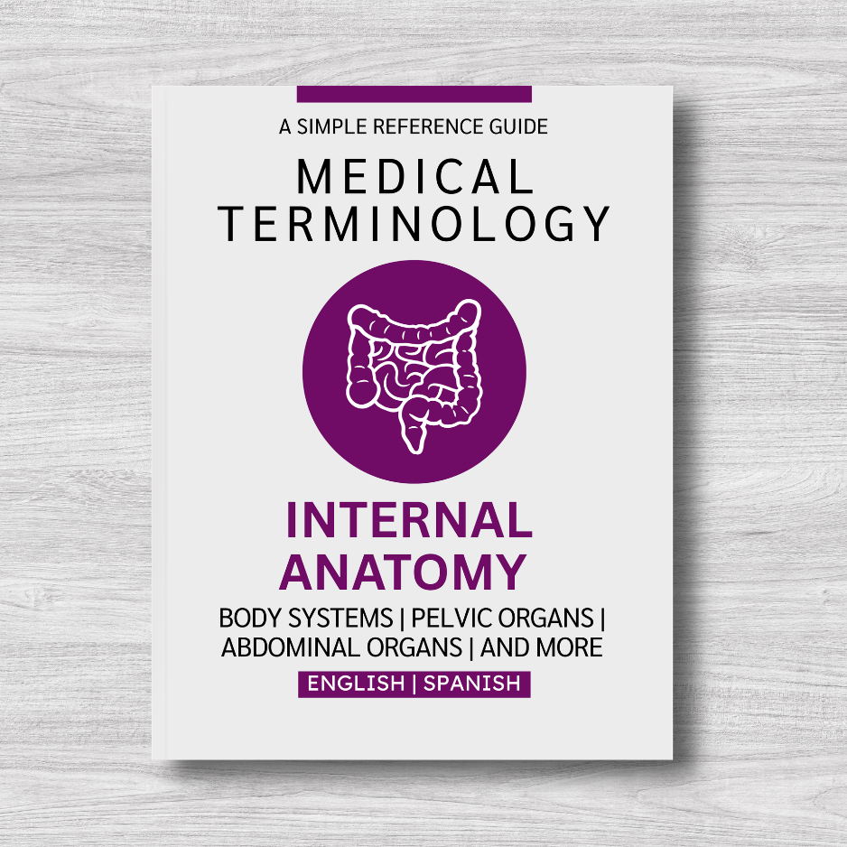 Internal Anatomy Medical Terminology: A Simple Reference Guide (English & Spanish)