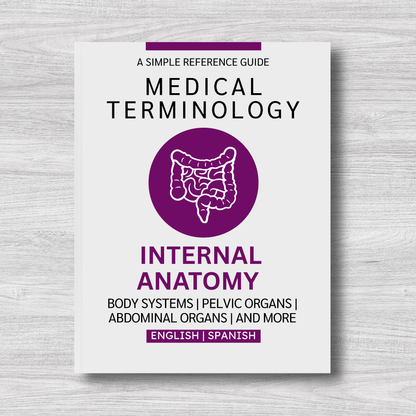 Internal Anatomy Medical Terminology: A Simple Reference Guide (English & Spanish)