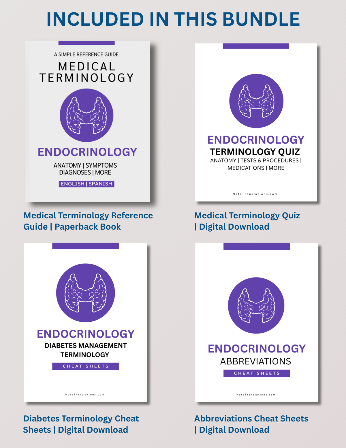 Endocrinology Study Bundle: Reference Guide, Cheat Sheets & Quiz