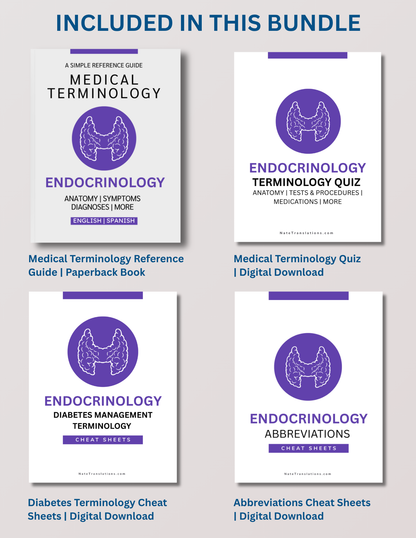 Endocrinology Study Bundle: Reference Guide, Cheat Sheets & Quiz
