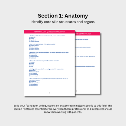 Dermatology Terminology Quiz (Digital Download)