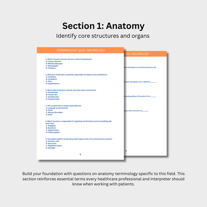Neurology Terminology Quiz (Digital Download)