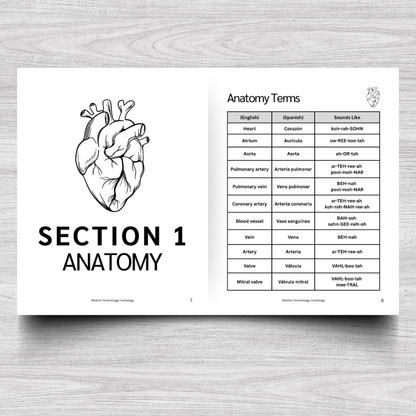 Cardiology Medical Terminology: A Simple Reference Guide (English & Spanish)