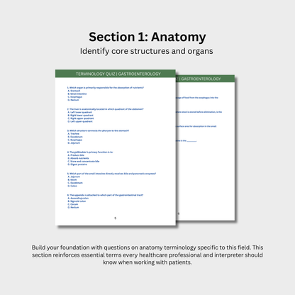 Gastroenterology Terminology Quiz (Digital Download)