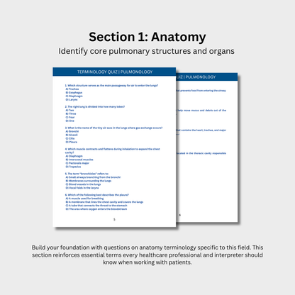 Pulmonology Terminology Quiz (Digital Download)
