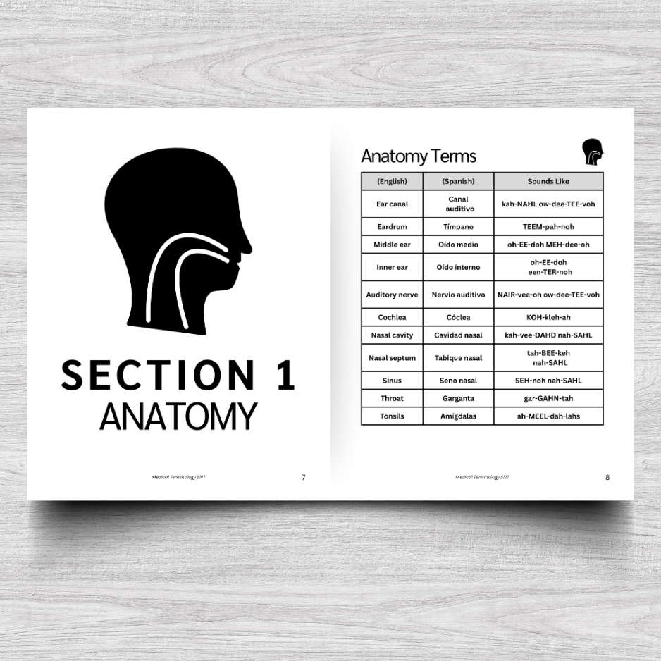 ENT Medical Terminology: A Simple Reference Guide (English & Spanish)