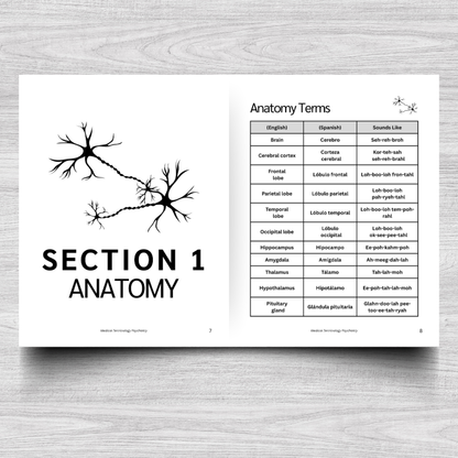 Psychiatry Medical Terminology: A Simple Reference Guide (English & Spanish)