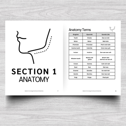 Dentistry & Orthodontics Medical Terminology: A Simple Reference Guide (English & Spanish)