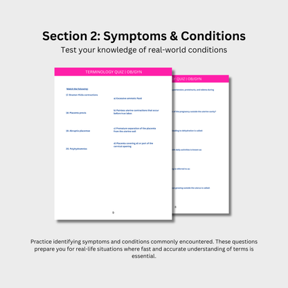 OB-GYN Terminology Quiz (Digital Download)