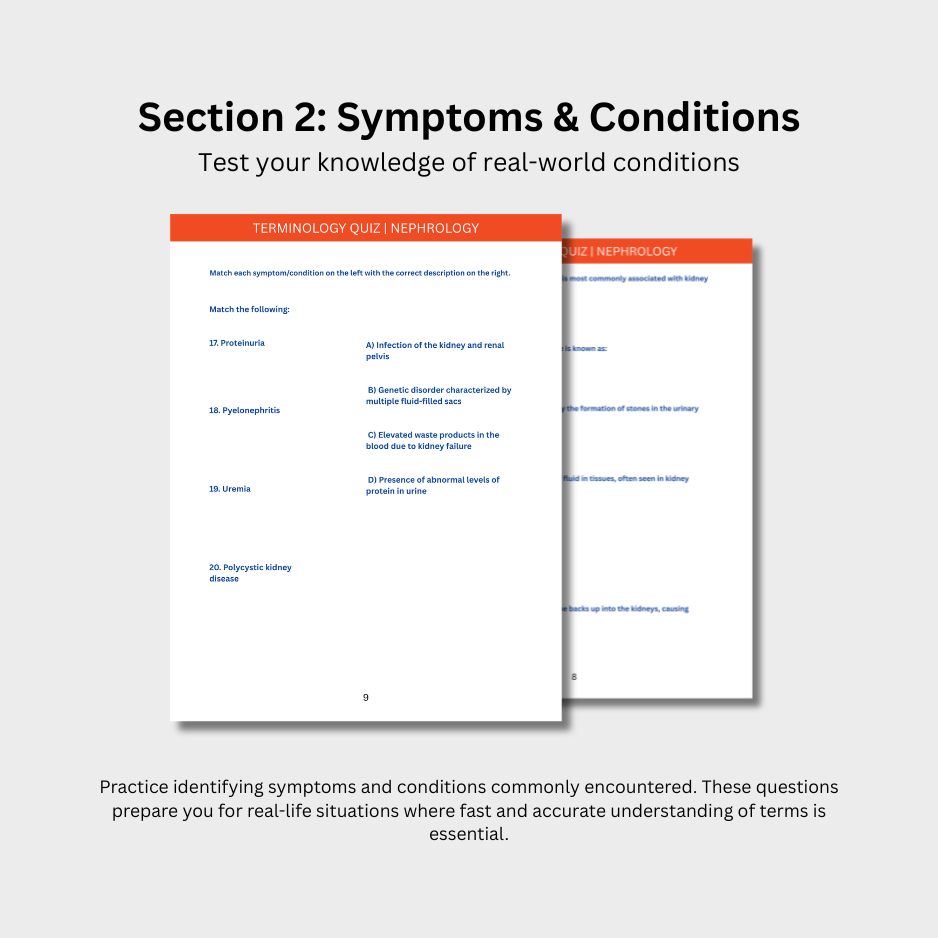 Nephrology Terminology Quiz (Digital Download)