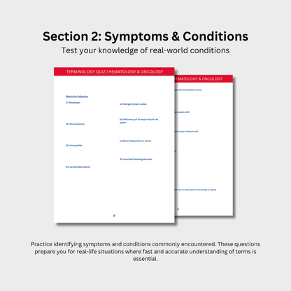 Hematology & Oncology Terminology Quiz (Digital Download)