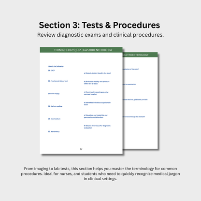 Gastroenterology Terminology Quiz (Digital Download)