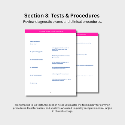 OB-GYN Terminology Quiz (Digital Download)