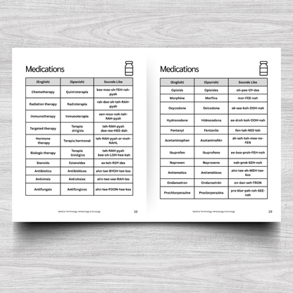 Hematology & Oncology Medical Terminology: A Simple Reference Guide (English & Spanish)