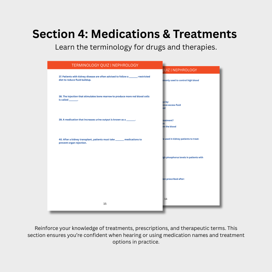 Nephrology Terminology Quiz (Digital Download)