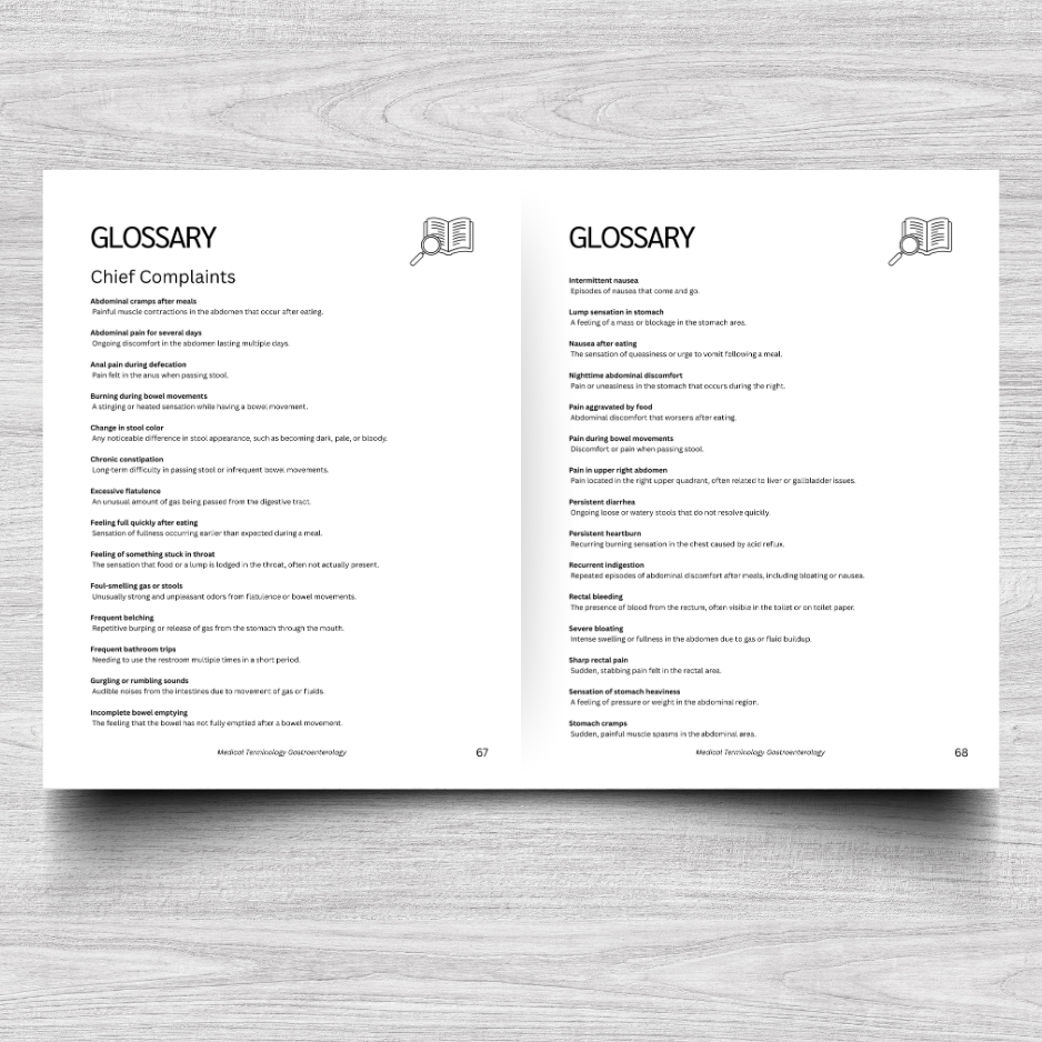 Gastroenterology Medical Terminology: A Simple Reference Guide (English & Spanish)