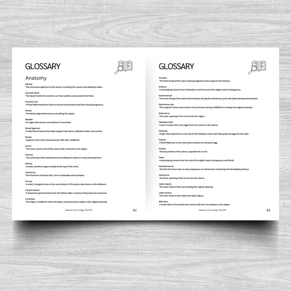 OB-GYN Medical Terminology: A Simple Reference Guide (English & Spanish)