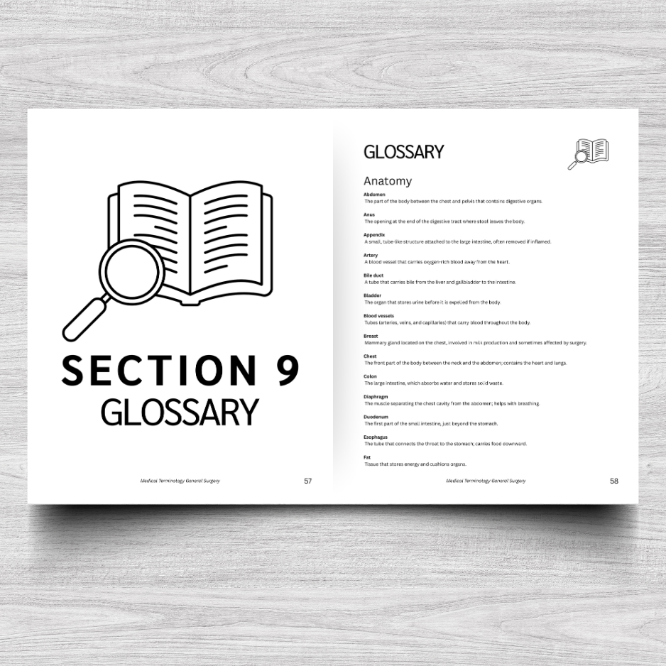 General Surgery Medical Terminology: A Simple Reference Guide (English & Spanish)