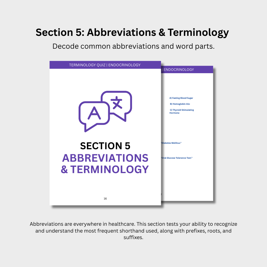 Endocrinology Terminology Quiz (Digital Download)