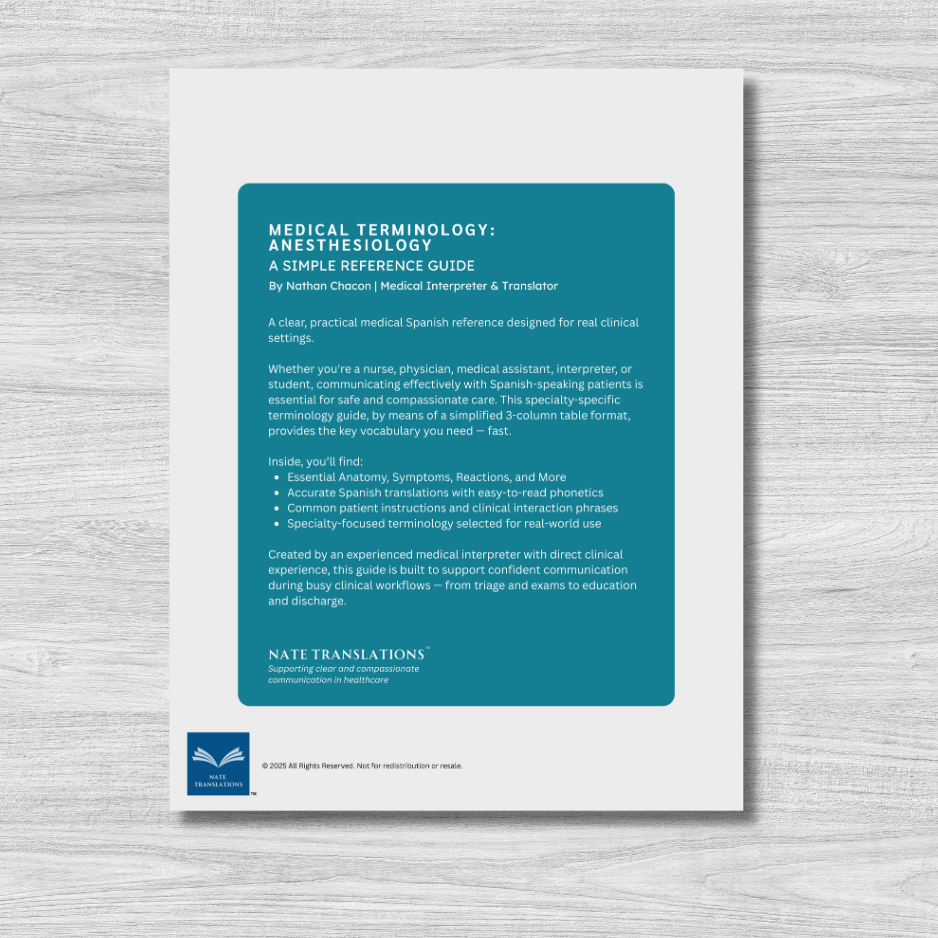 Anesthesiology Medical Terminology: A Simple Reference Guide