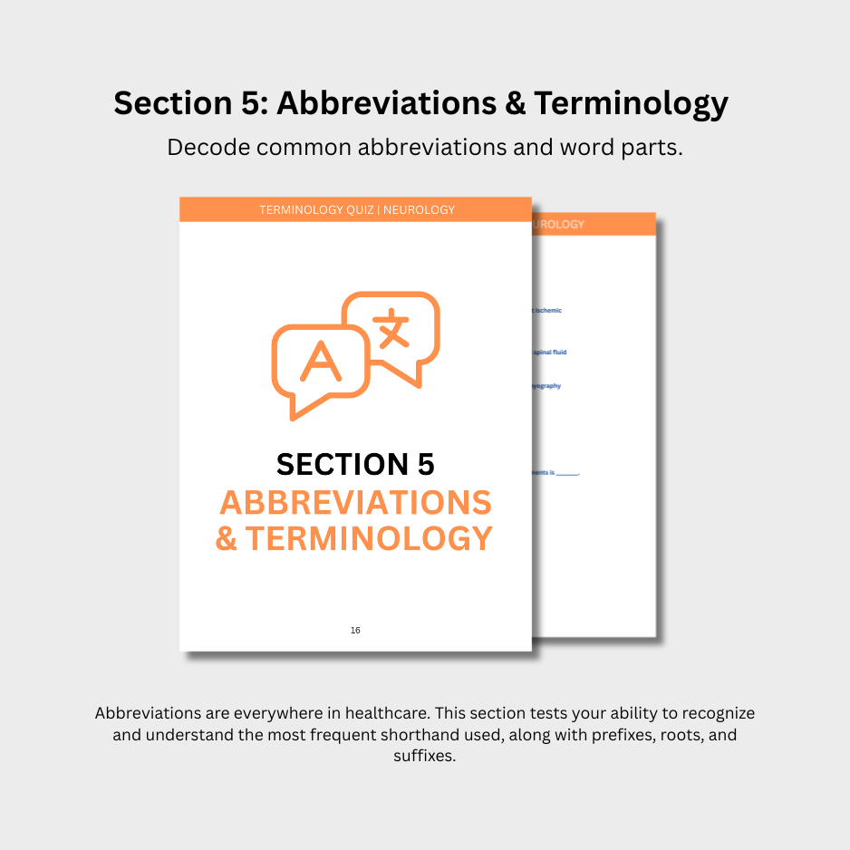 Neurology Terminology Quiz (Digital Download)