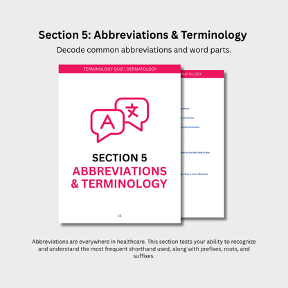Dermatology Terminology Quiz (Digital Download)