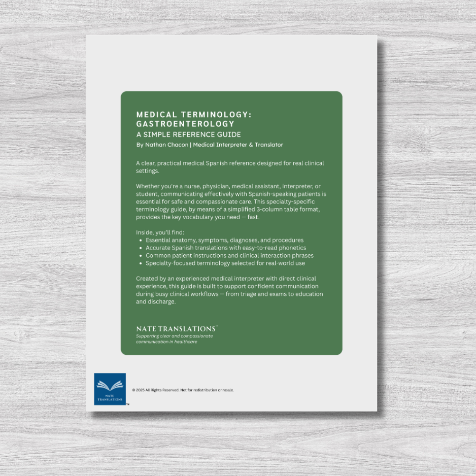Gastroenterology Medical Terminology: A Simple Reference Guide (English & Spanish)