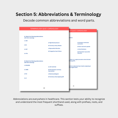 Cardiology Terminology Quiz (Digital Download)