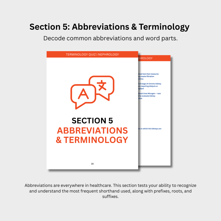 Nephrology Terminology Quiz (Digital Download)