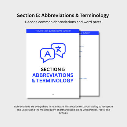 General Surgery Terminology Quiz (Digital Download)