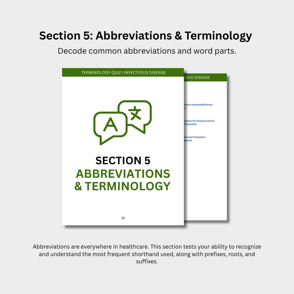Infectious Disease Terminology Quiz (Digital Download)