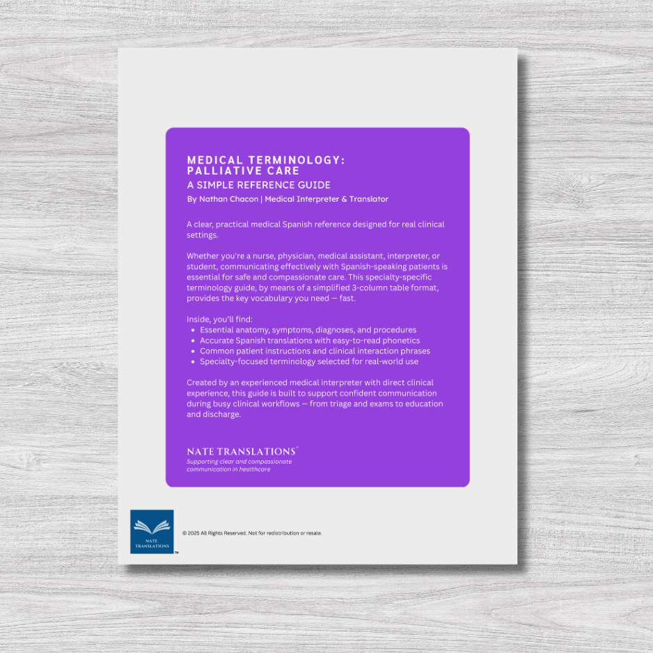 Palliative Care Medical Terminology: A Simple Reference Guide (English & Spanish)
