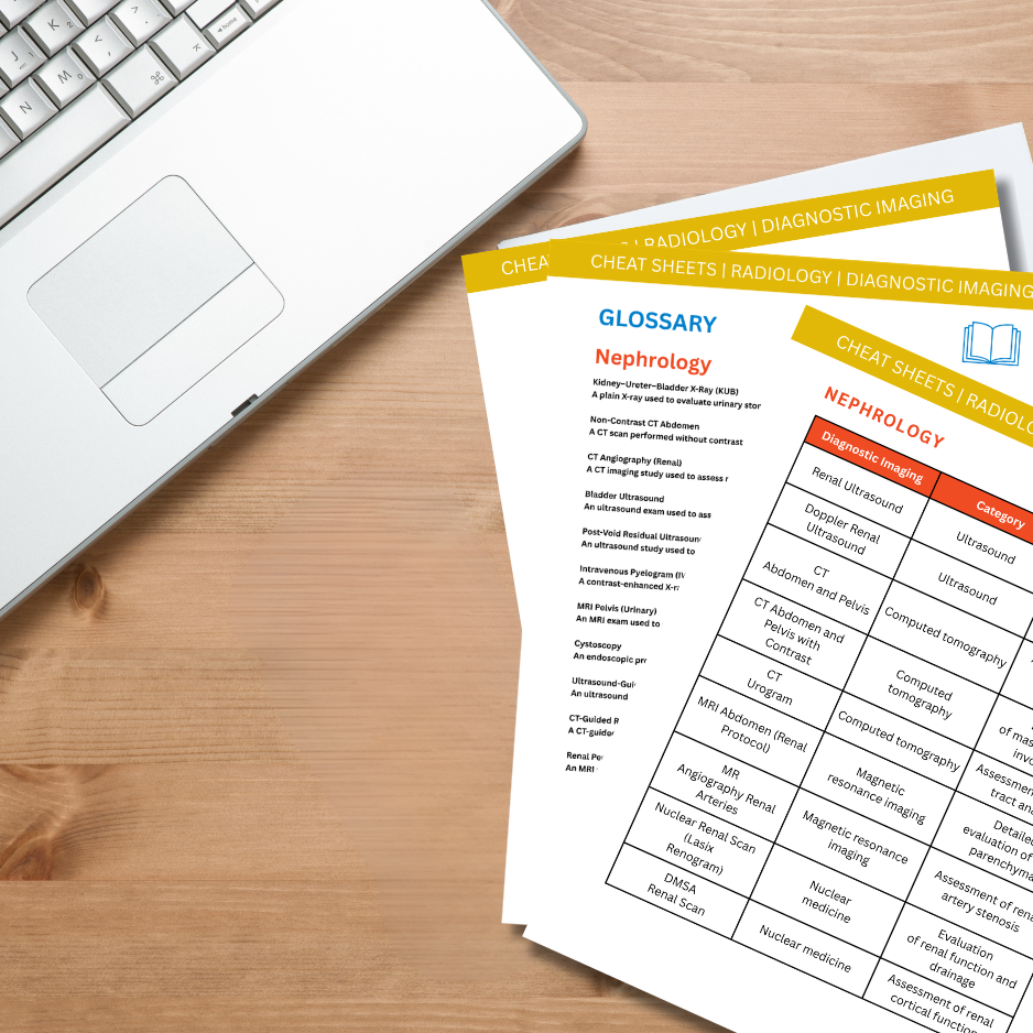 Types of Diagnostic Imaging Orders Cheat Sheets (Digital Download)