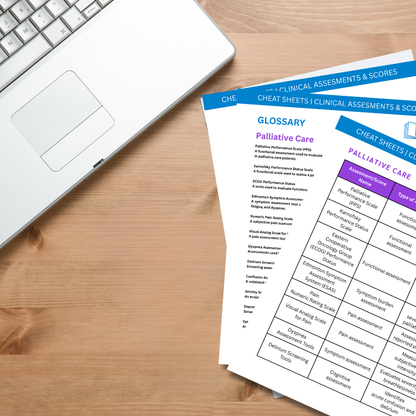 Clinical Assessments & Scores: Terminology Cheat Sheets (Digital Download)