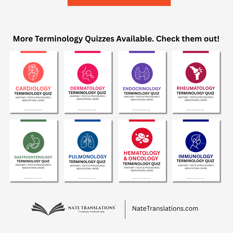 Nephrology Terminology Quiz (Digital Download)