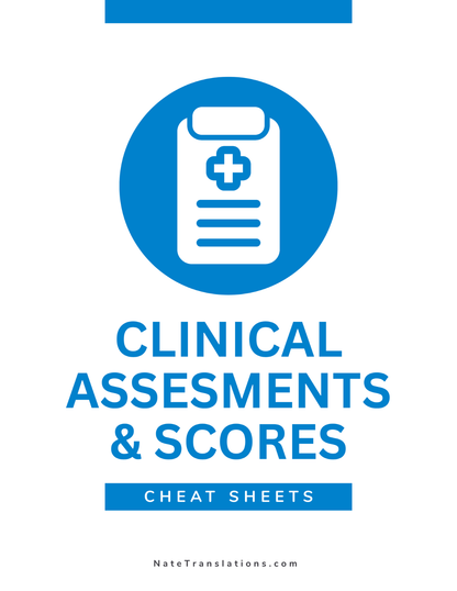 Clinical Assessments & Scores: Terminology Cheat Sheets (Digital Download)