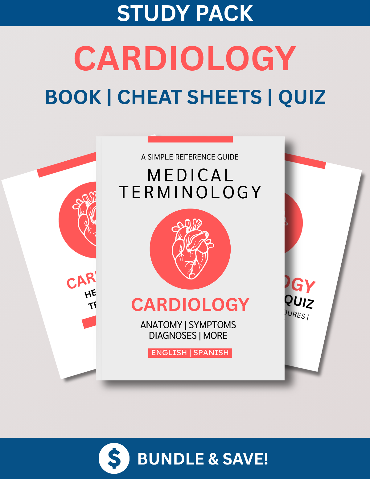 Cardiology Study Bundle: Reference Guide, Cheat Sheets & Quiz