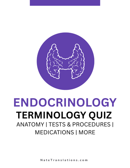 Endocrinology Terminology Quiz (Digital Download)