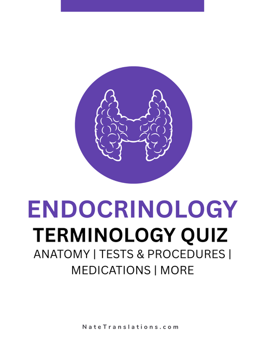 Endocrinology Terminology Quiz (Digital Download)