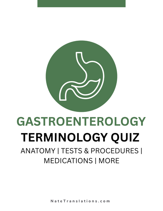 Gastroenterology Terminology Quiz (Digital Download)
