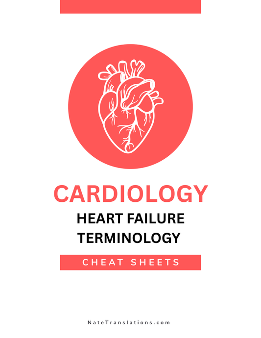 Heart Failure Management Terminology Cheat Sheets (Digital Download)