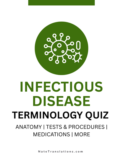 Infectious Disease Terminology Quiz (Digital Download)