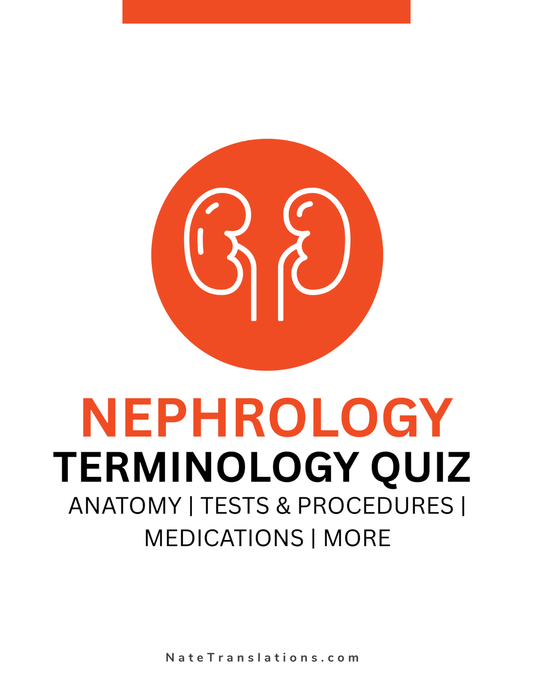 Nephrology Terminology Quiz (Digital Download)