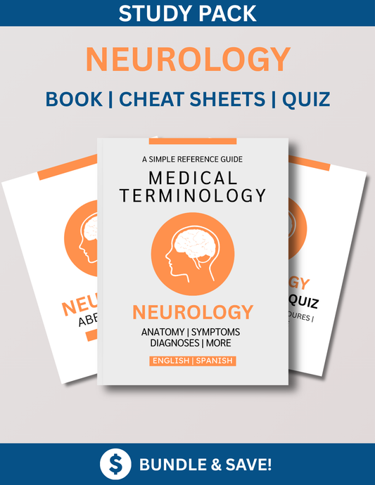 Neurology Study Bundle: Bilingual Reference Guide, Cheat Sheets & Quiz