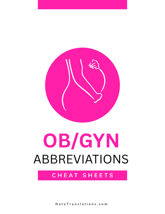 OB-GYN Medical Abbreviations Cheat Sheet (Digital Download)