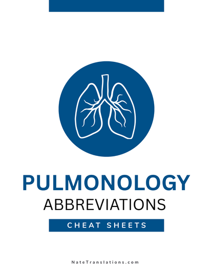Pulmonology Medical Abbreviations Cheat Sheets (Digital Download)