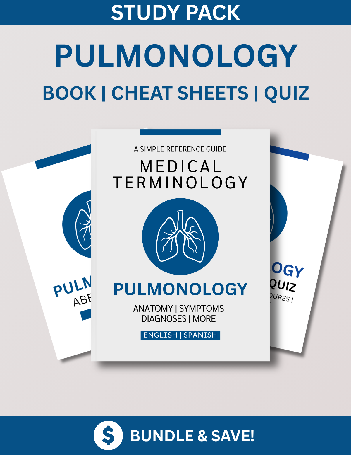 Pulmonology Study Bundle: Reference Guide, Cheat Sheets & Quiz