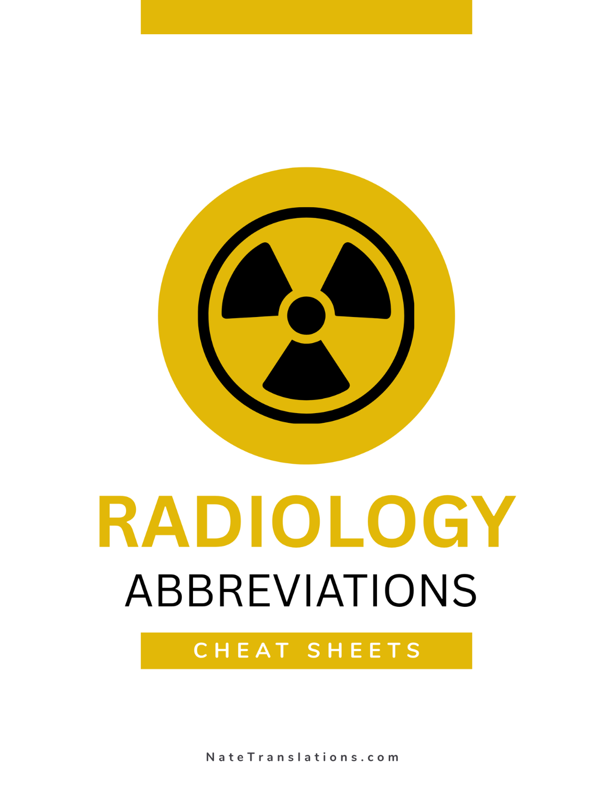 Radiology Medical Abbreviations Cheat Sheets (Digital Download)